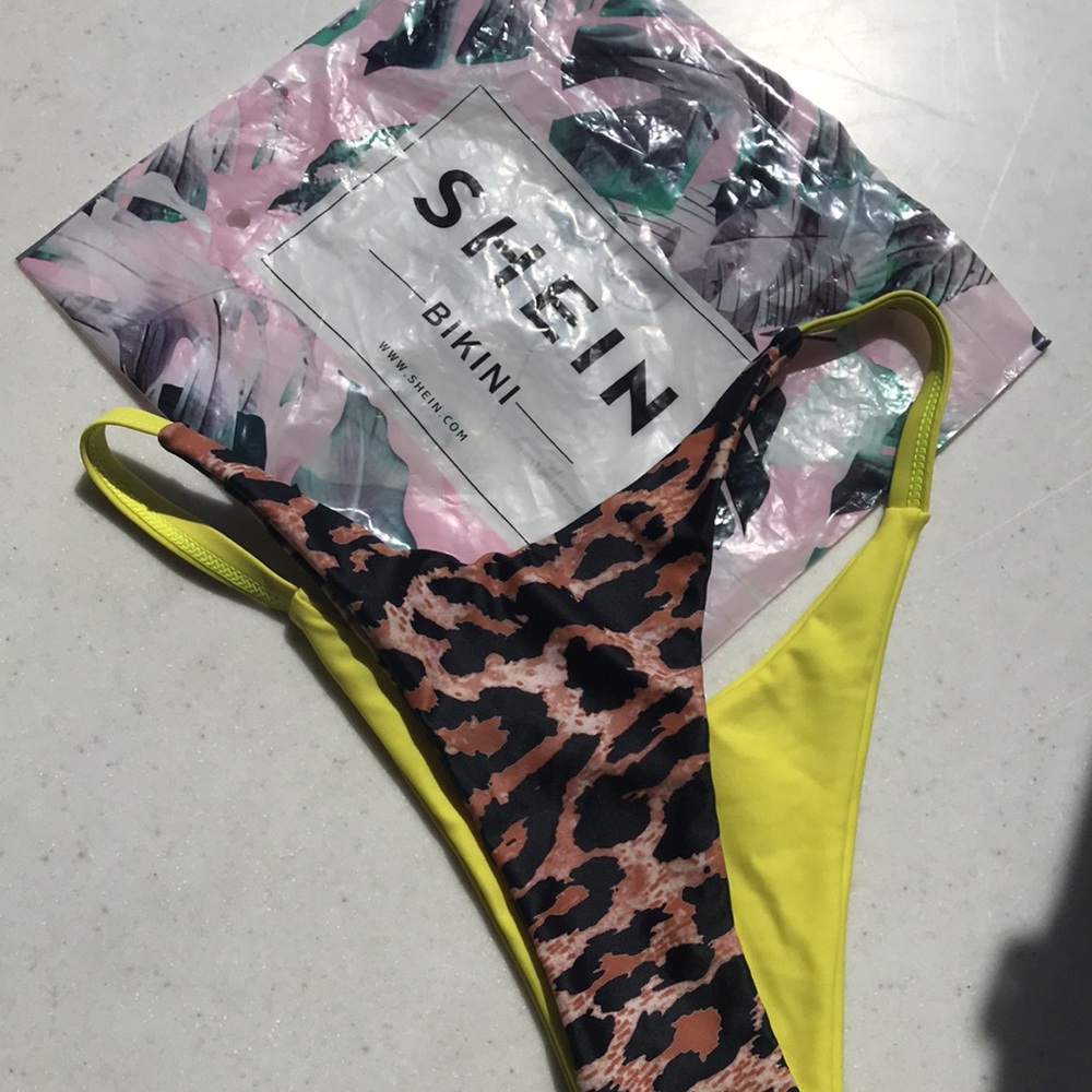 Yellow cheetah print Bikini bottoms